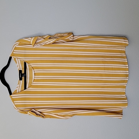 Forever 21 3X yellow striped blouse - Picture 1 of 5